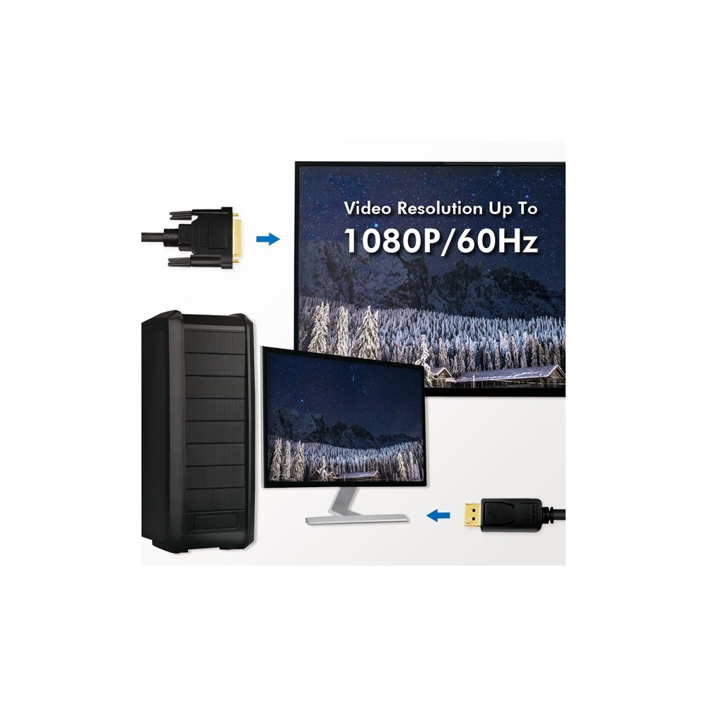 Produktbild för LogiLink - videoadapterkabel - DisplayPort till DVI-D - 3 m