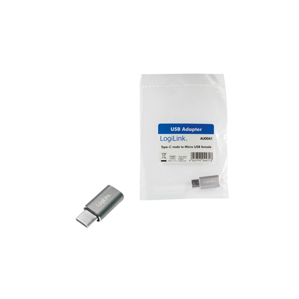 Produktbild för LogiLink - USB typ C-adapter - mikro-USB typ B till USB-C