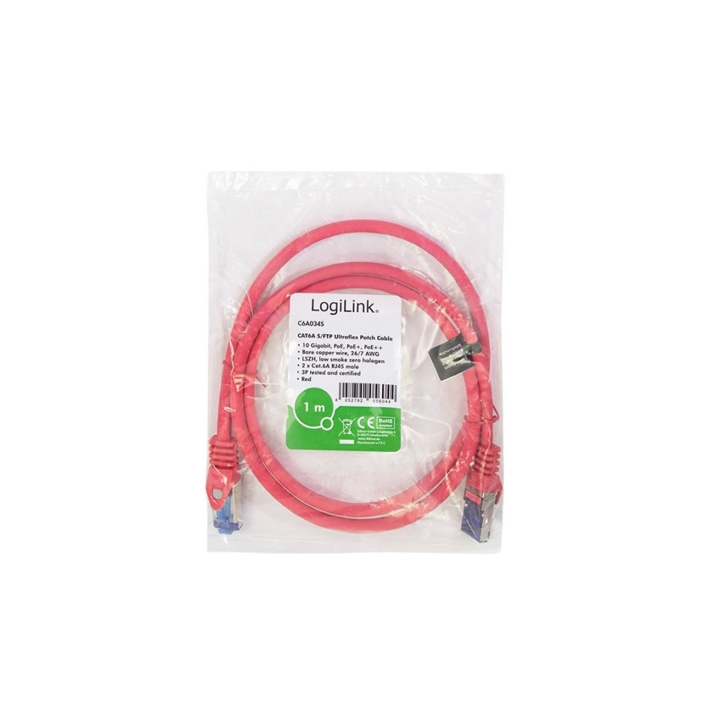 Produktbild för LogiLink Professional Ultraflex - patch-kabel - 1 m - röd, RAL 3018