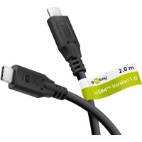 Produktbild för Goobay 74189, 2 m, USB C, USB C, USB4 Gen 2x2, 20 Gbit/s, Sv...