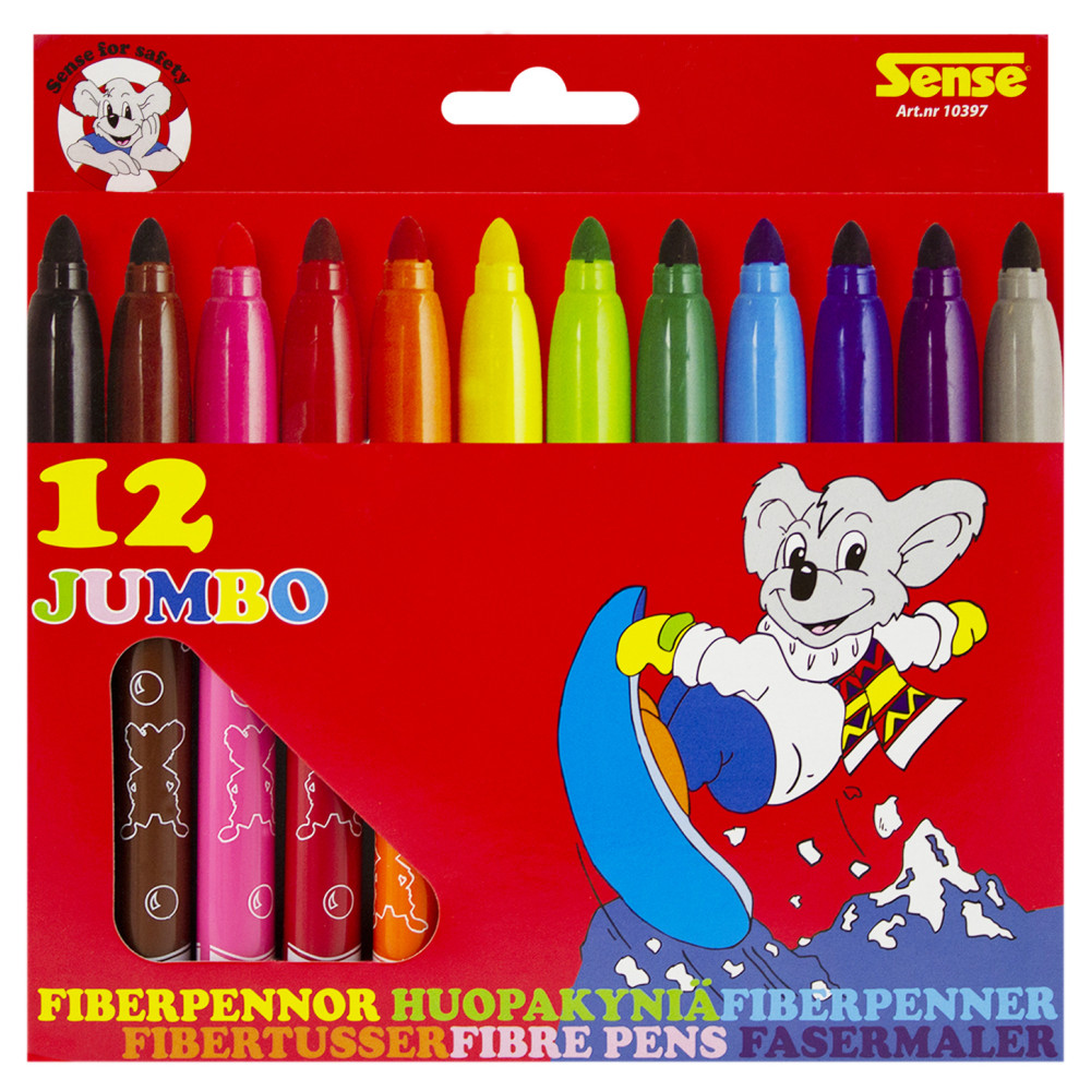 Produktbild för Fiberpennor Jumbo 12-Pack