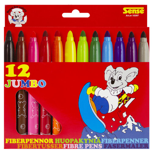 Sense Fiberpennor Jumbo 12-Pack