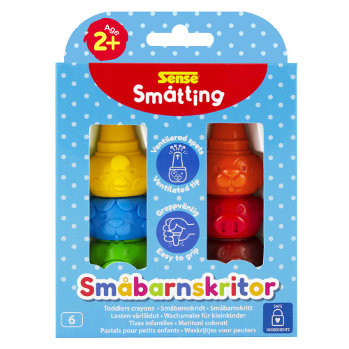 Sense Småtting Småbarnskrita 6-pack