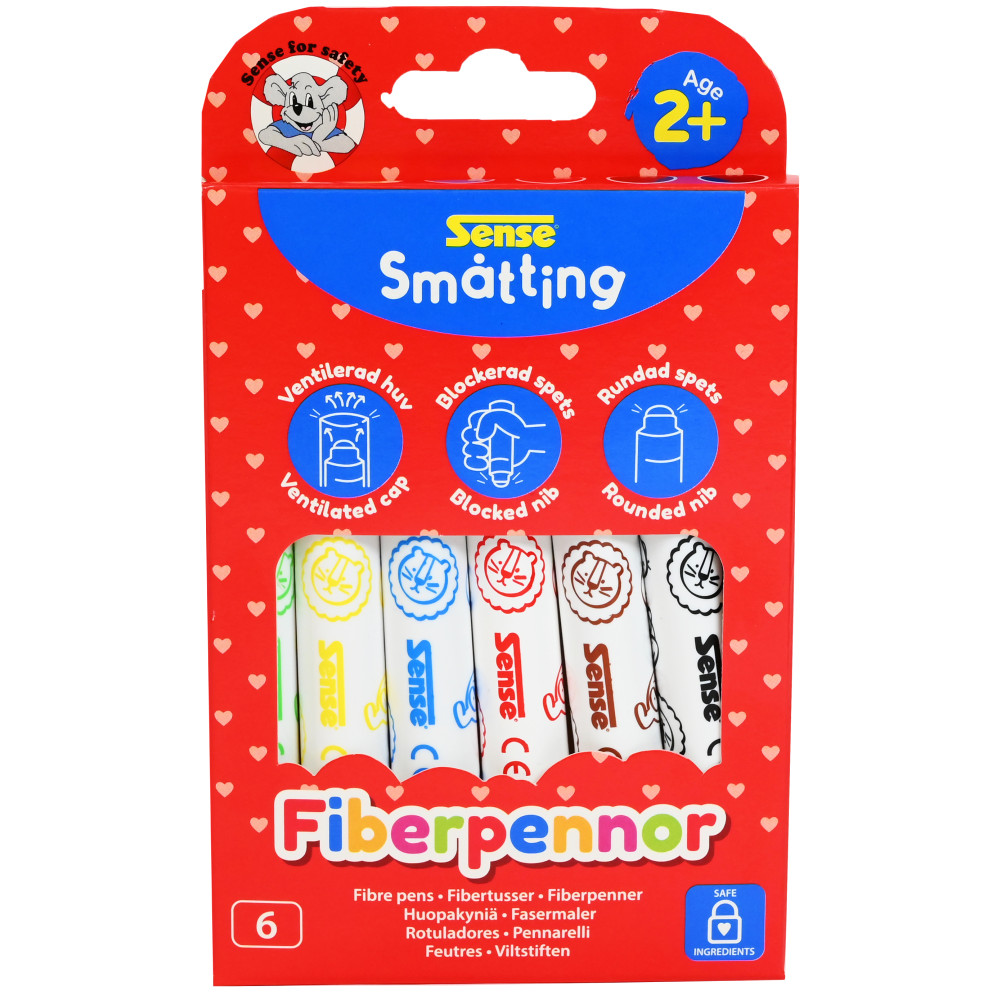 Produktbild för Småtting Fiberpennor 6-pack