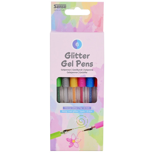 Sense Gelpennor Glitter 6-pack