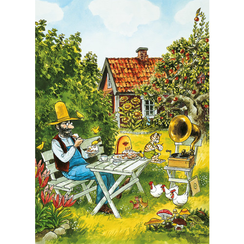 Hjelm förlag Pettson och Findus kalas affisch