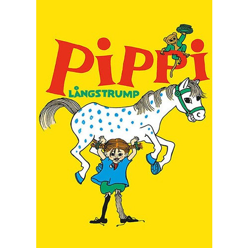 Hjelm förlag Vykort A6 Pippi Långstrump med häst - 25 st