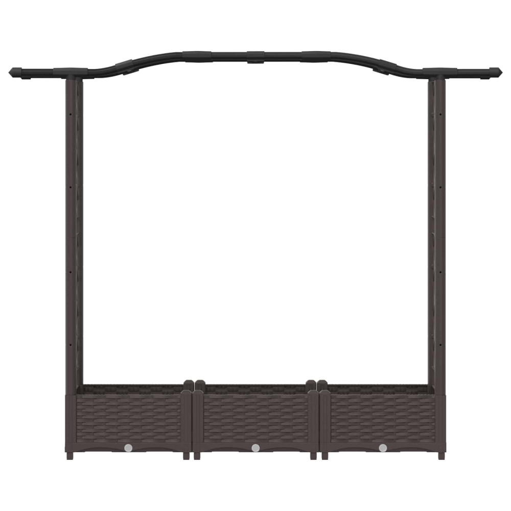Produktbild för Upphöjd Bädd med Spaljé och Tak Brun 169 x 40 x 123 cm PP