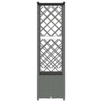 Produktbild för Upphöjd Bädd med Spaljé och Tak Ljusgrå 124,5 x 40 x 136 cm PP