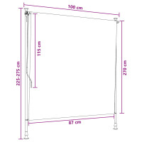 Produktbild för Utomhus rullgardin Flerfärgsdesign 100 x 270 cm
