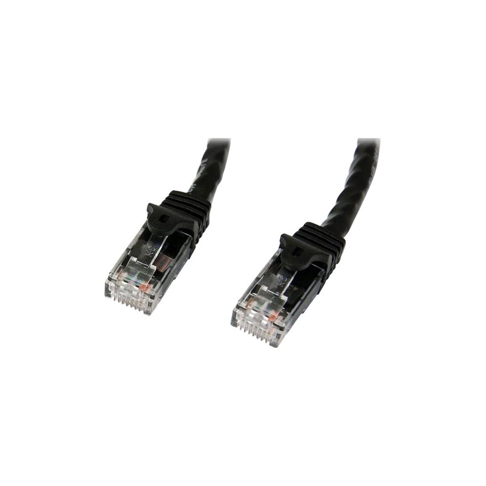 Produktbild för StarTech.com 5m CAT6 Ethernet Cable, 10 Gigabit Snagless RJ45 650MHz 100W PoE Patch Cord, CAT 6 10GbE UTP Network Cable w/Strain Relief, Black, Wiring is UL Certified/TIA - Category 6 - 24AWG (N6PATC5MBK) - patch-kabel - 5 m - svart