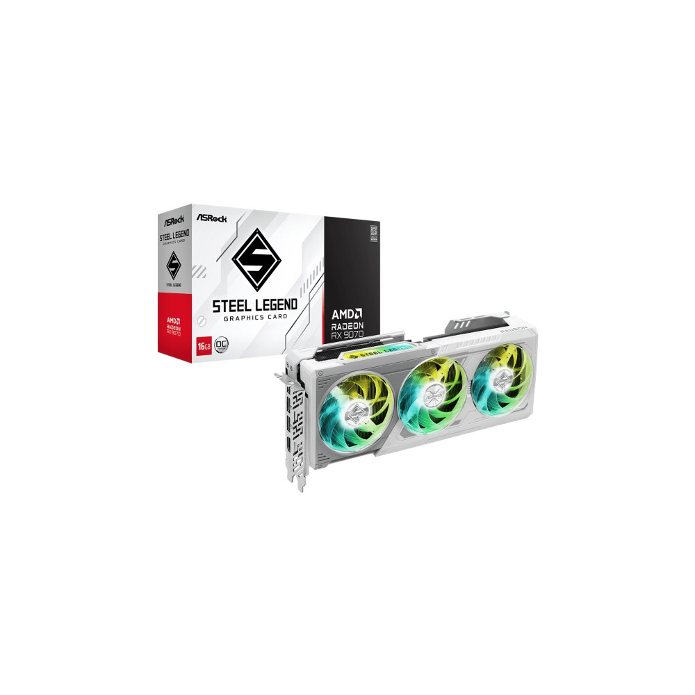 Produktbild för ASRock Steel Legend Radeon RX 9070 16GB OC - grafikkort - Radeon RX 9070 - 16 GB
