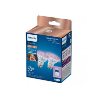 Produktbild för Philips Spot 50 W PAR16 GU10 x2, Smart glödlampa, Wi-Fi/Blue...