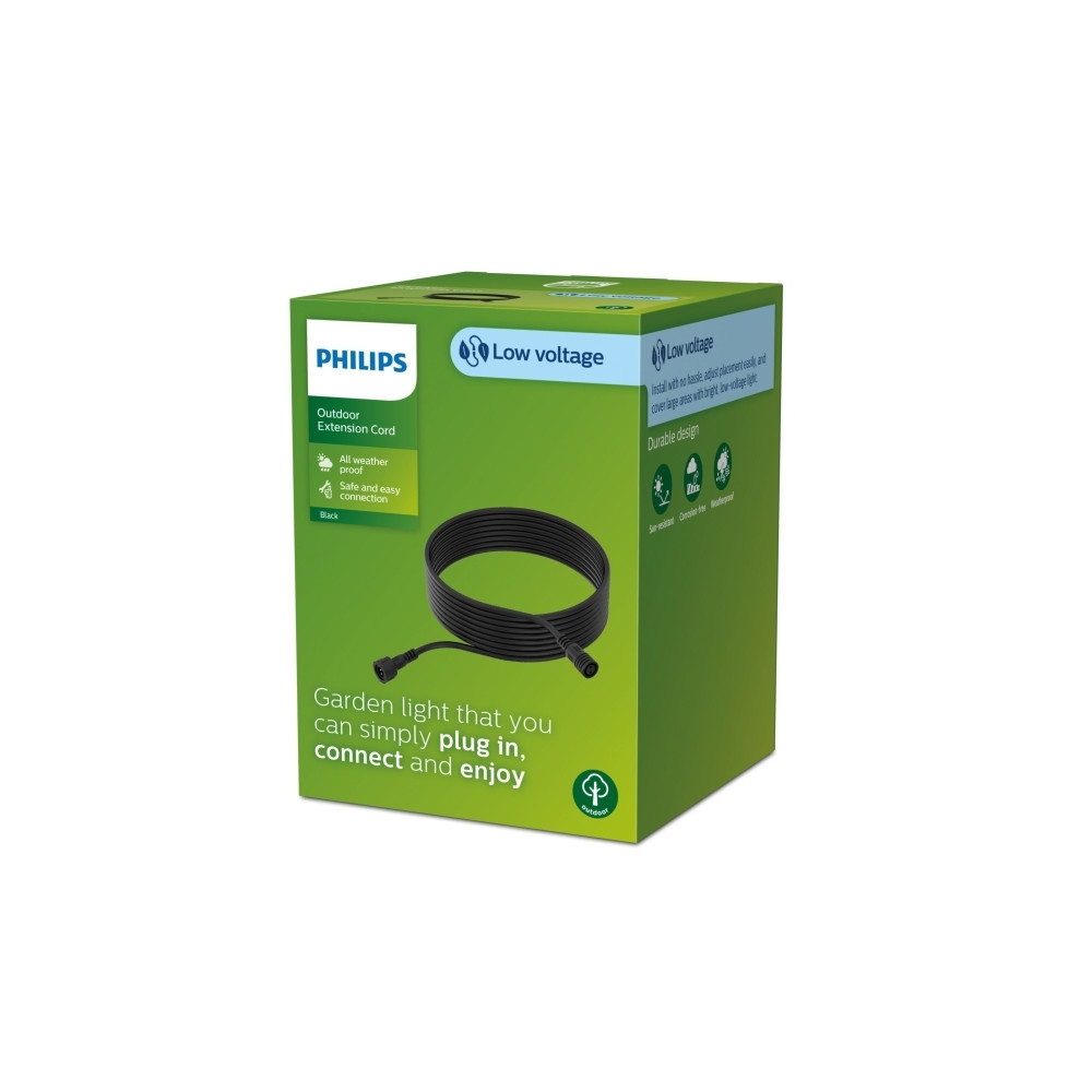 Produktbild för Philips Förlängningssladd 10 m, Förlängningssladd, Svart, Po...