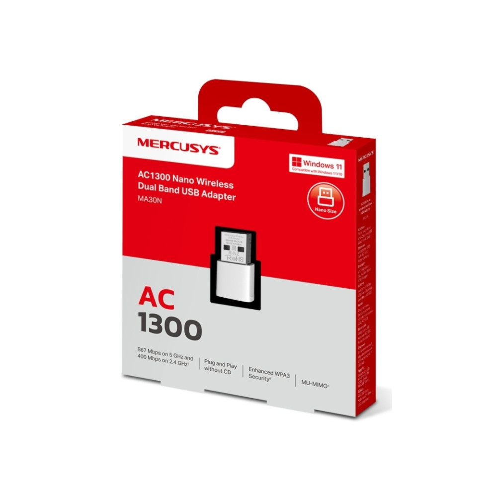 Produktbild för Mercusys MA30N V1 - nätverksadapter - USB 2.0