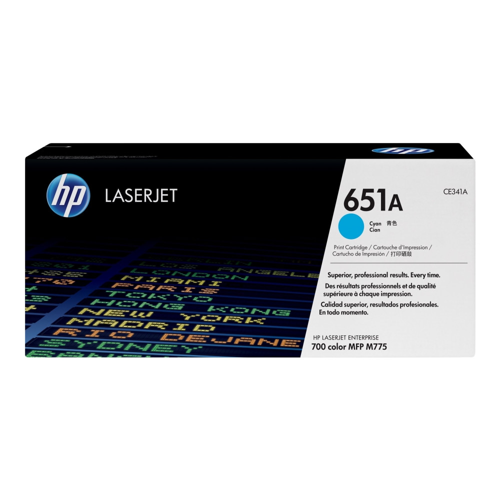 Produktbild för HP 651A - cyan - original - LaserJet - tonerkassett (CE341A)