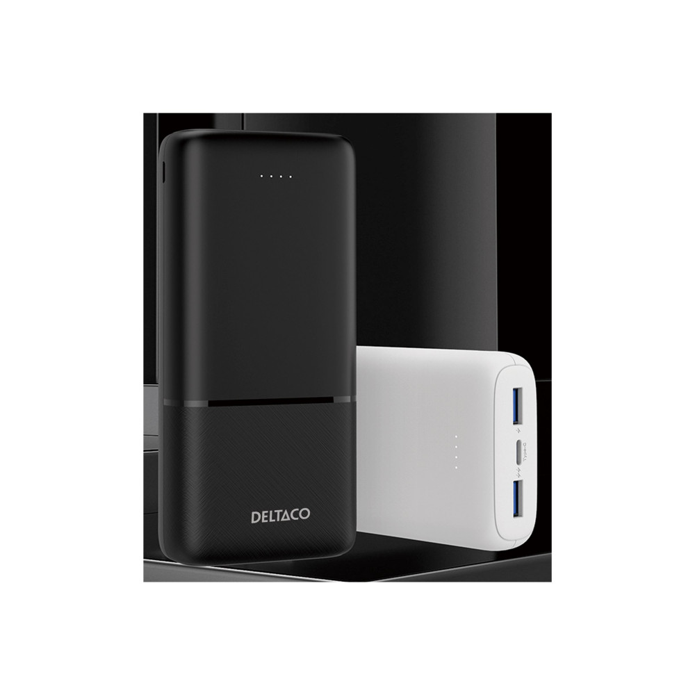 Produktbild för DELTACO power bank - Li-pol - 2 x USB, USB-C - 20 Watt