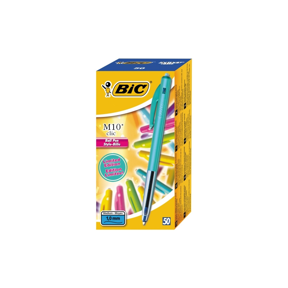 Produktbild för Kulspetspenna, BIC M10 patronfärger, 1 mm, skrivfärg blå, fö...