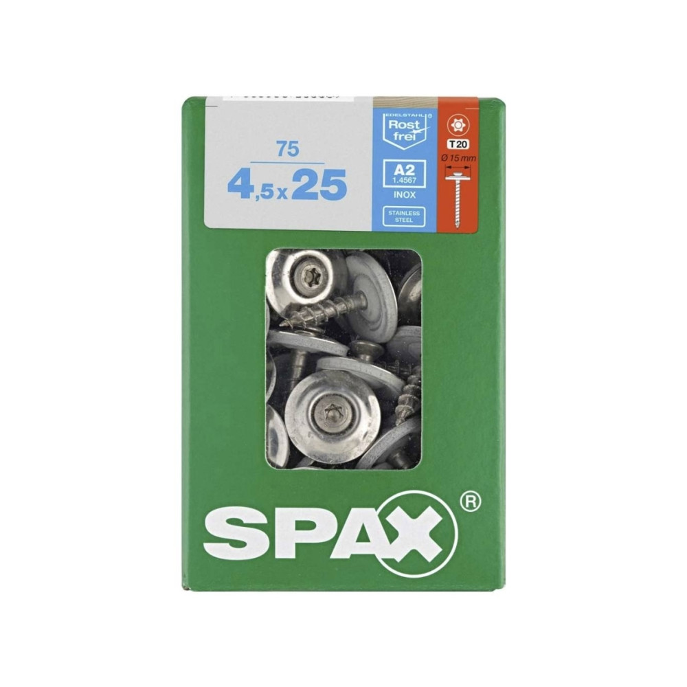 Produktbild för SPAX 4587000450257 Spenglerskruv 4,5 mm 25 mm T-STAR Plus Ro...