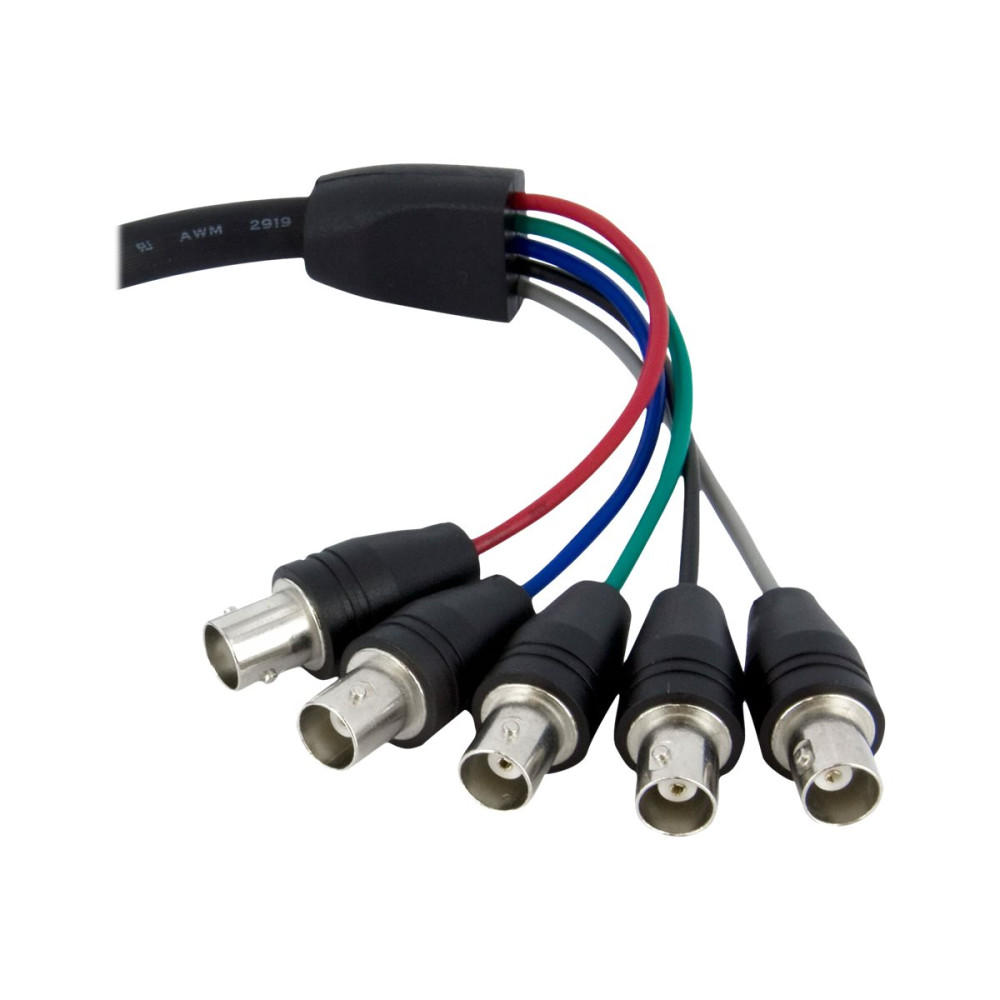 Produktbild för StarTech.com 1 ft. (0.3 m) VGA to BNC Cable - HD15 VGA to 5 BNC - Male/Female - BNC Cable (VGABNCMF1) - VGA-kabel - 30 cm