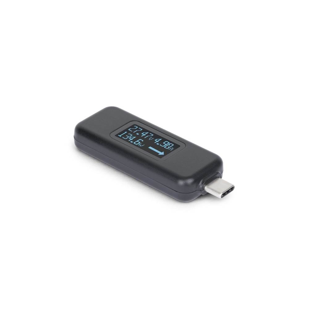 Produktbild för StarTech.com USB-C Power Tester, Bi-Directional Digital Voltage/Current - USB-C strömtester - digital multimeter, bi-directional