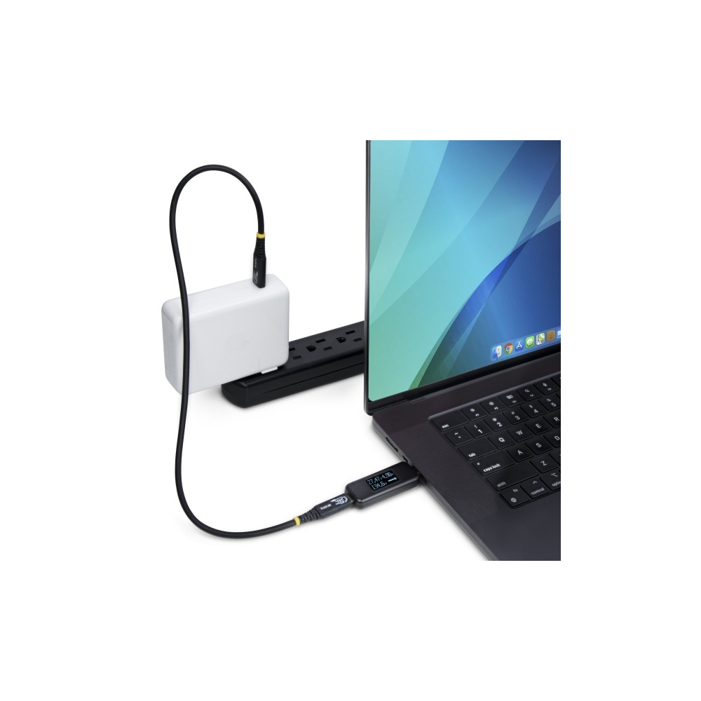 Produktbild för StarTech.com USB-C Power Tester, Bi-Directional Digital Voltage/Current - USB-C strömtester - digital multimeter, bi-directional