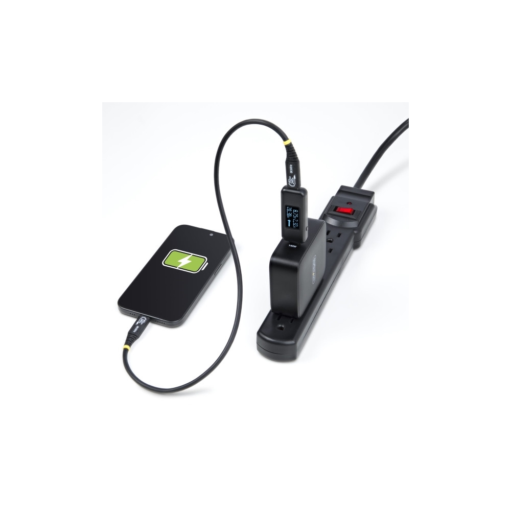 Produktbild för StarTech.com USB-C Power Tester, Bi-Directional Digital Voltage/Current - USB-C strömtester - digital multimeter, bi-directional