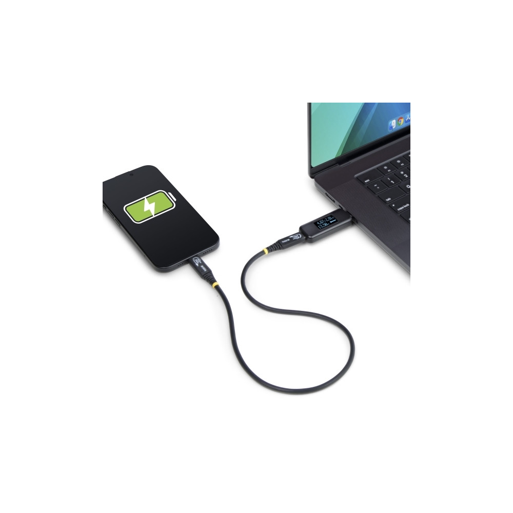 Produktbild för StarTech.com USB-C Power Tester, Bi-Directional Digital Voltage/Current - USB-C strömtester - digital multimeter, bi-directional