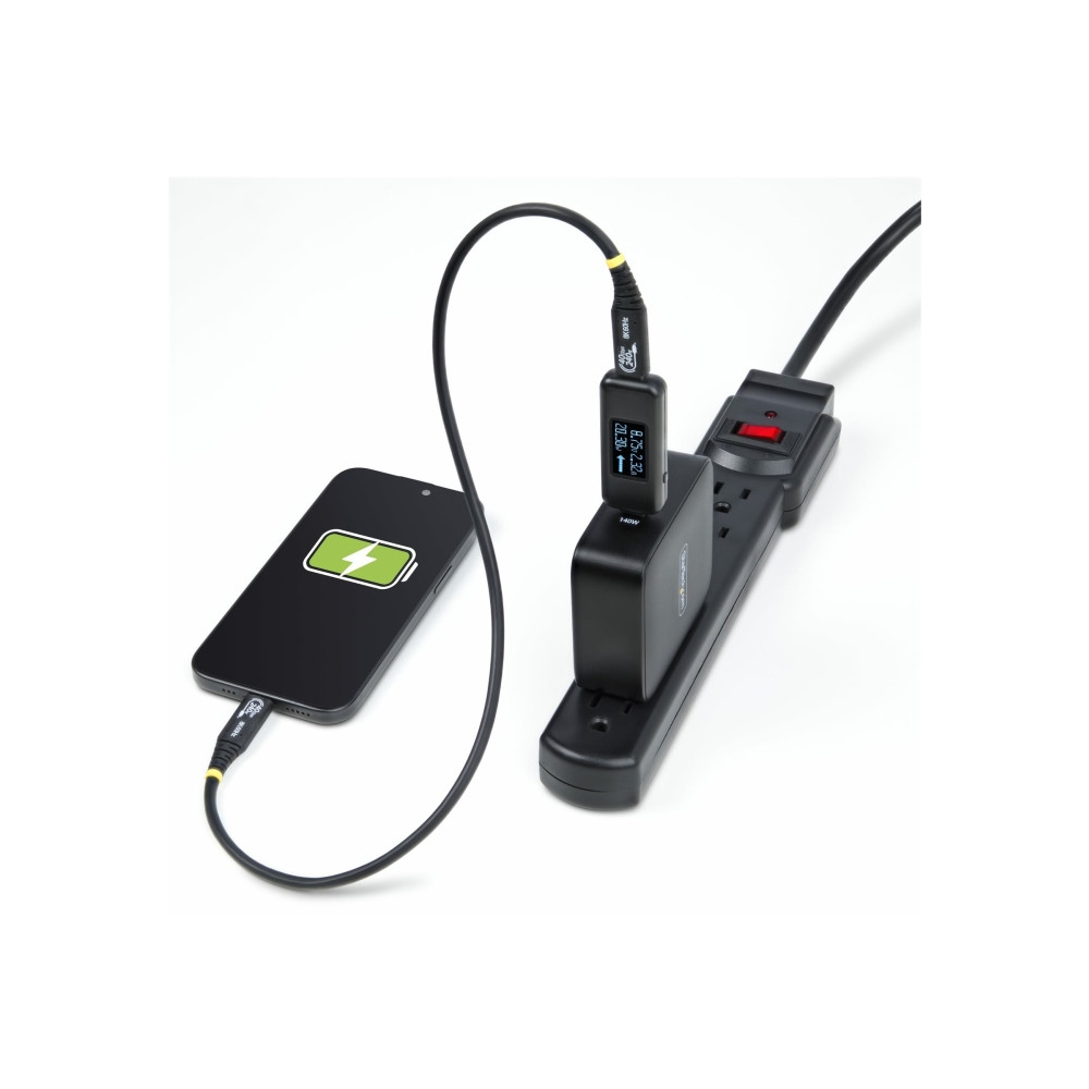 Produktbild för StarTech.com USB-C Power Tester, Bi-Directional Digital Voltage/Current - USB-C strömtester - digital multimeter, bi-directional