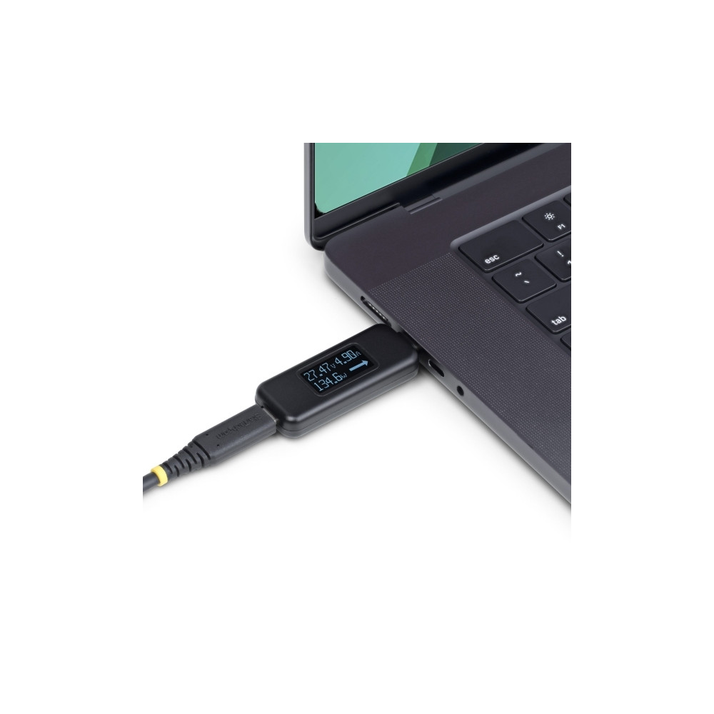 Produktbild för StarTech.com USB-C Power Tester, Bi-Directional Digital Voltage/Current - USB-C strömtester - digital multimeter, bi-directional