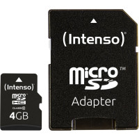Produktbild för Intenso 3403450, 4 GB, MicroSDHC, Klass 4, 20 MB/s, 5 MB/s,...