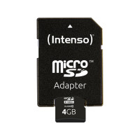 Produktbild för Intenso 3403450, 4 GB, MicroSDHC, Klass 4, 20 MB/s, 5 MB/s,...