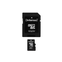 Produktbild för Intenso 3403450, 4 GB, MicroSDHC, Klass 4, 20 MB/s, 5 MB/s,...