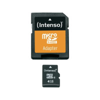 Produktbild för Intenso 3403450, 4 GB, MicroSDHC, Klass 4, 20 MB/s, 5 MB/s,...