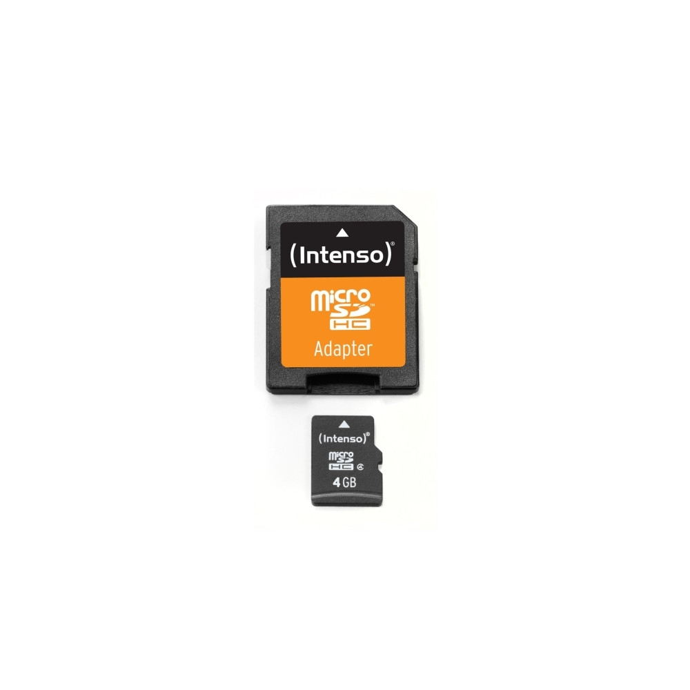 Produktbild för Intenso 3403450, 4 GB, MicroSDHC, Klass 4, 20 MB/s, 5 MB/s,...