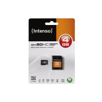 Produktbild för Intenso 3403450, 4 GB, MicroSDHC, Klass 4, 20 MB/s, 5 MB/s,...