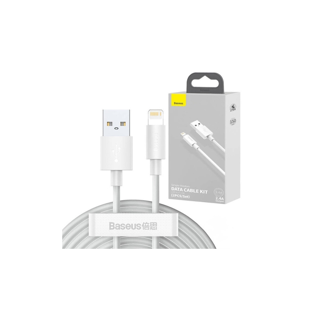 Produktbild för Baseus TZCALZJ-02, Hvid, USB A, Lightning, 1,5 m, Hanstik, H...