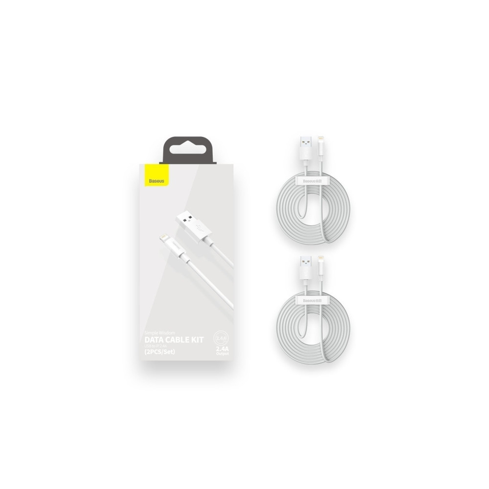 Produktbild för Baseus TZCALZJ-02, Hvid, USB A, Lightning, 1,5 m, Hanstik, H...