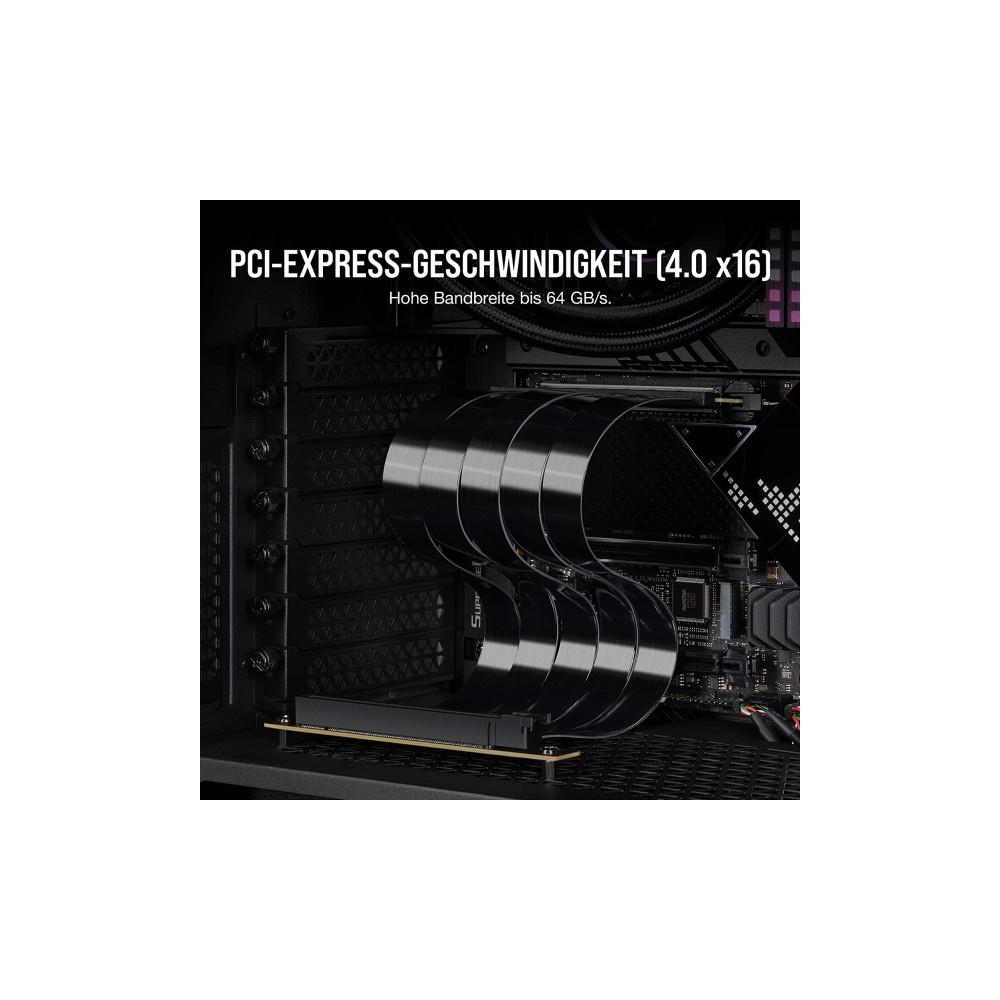 Produktbild för CORSAIR Premium Extension - PCI Express x16-kabel - PCI Express 4.0 x16 till PCI Express 4.0 x16 - 30 cm