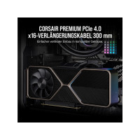 Produktbild för CORSAIR Premium Extension - PCI Express x16-kabel - PCI Express 4.0 x16 till PCI Express 4.0 x16 - 30 cm