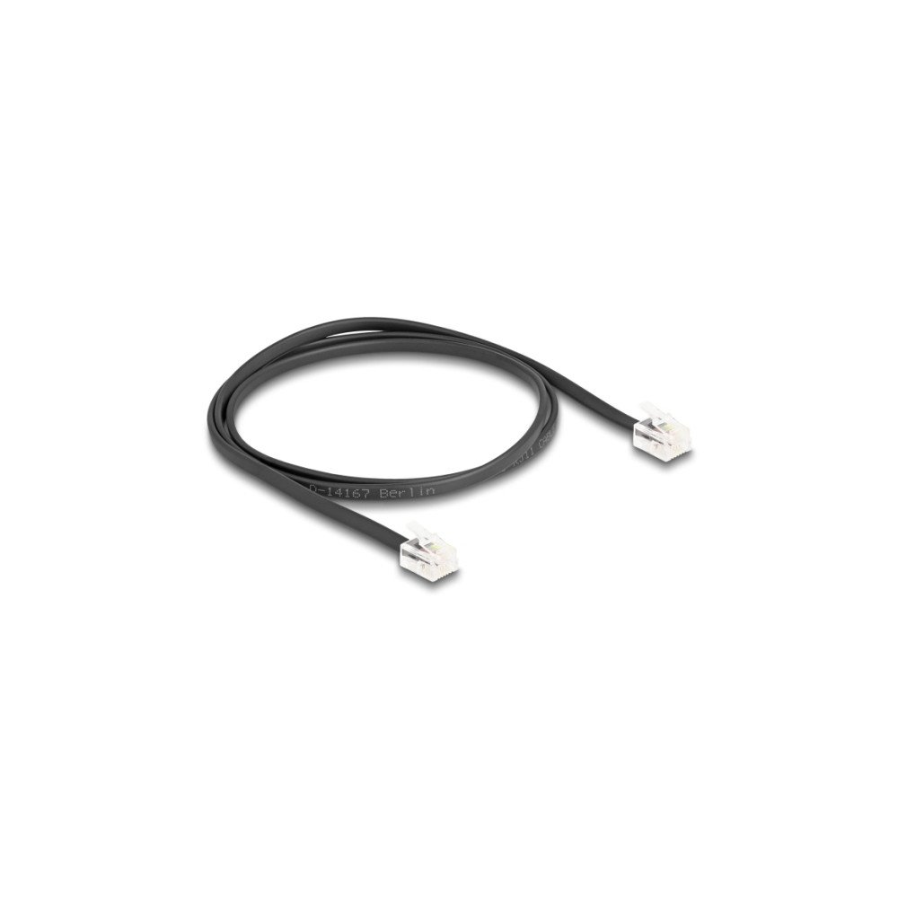Produktbild för Delock telefonkabel - 1 m - svart