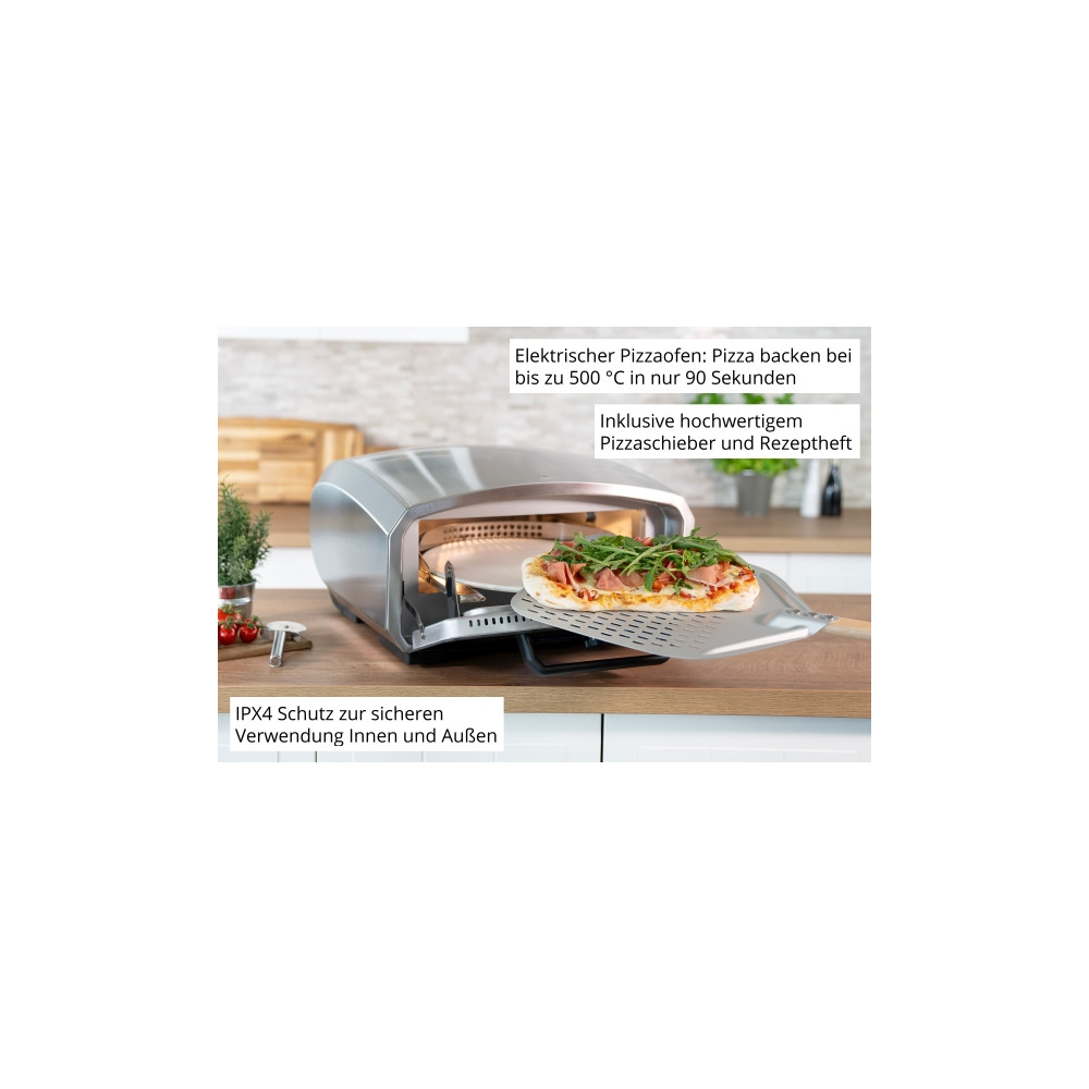 Produktbild för Unold Pizzaofen Enzo 68916, 1 pizza/pizzor, Rostfritt stål,...