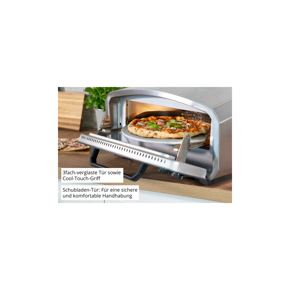 Produktbild för Unold Pizzaofen Enzo 68916, 1 pizza/pizzor, Rostfritt stål,...