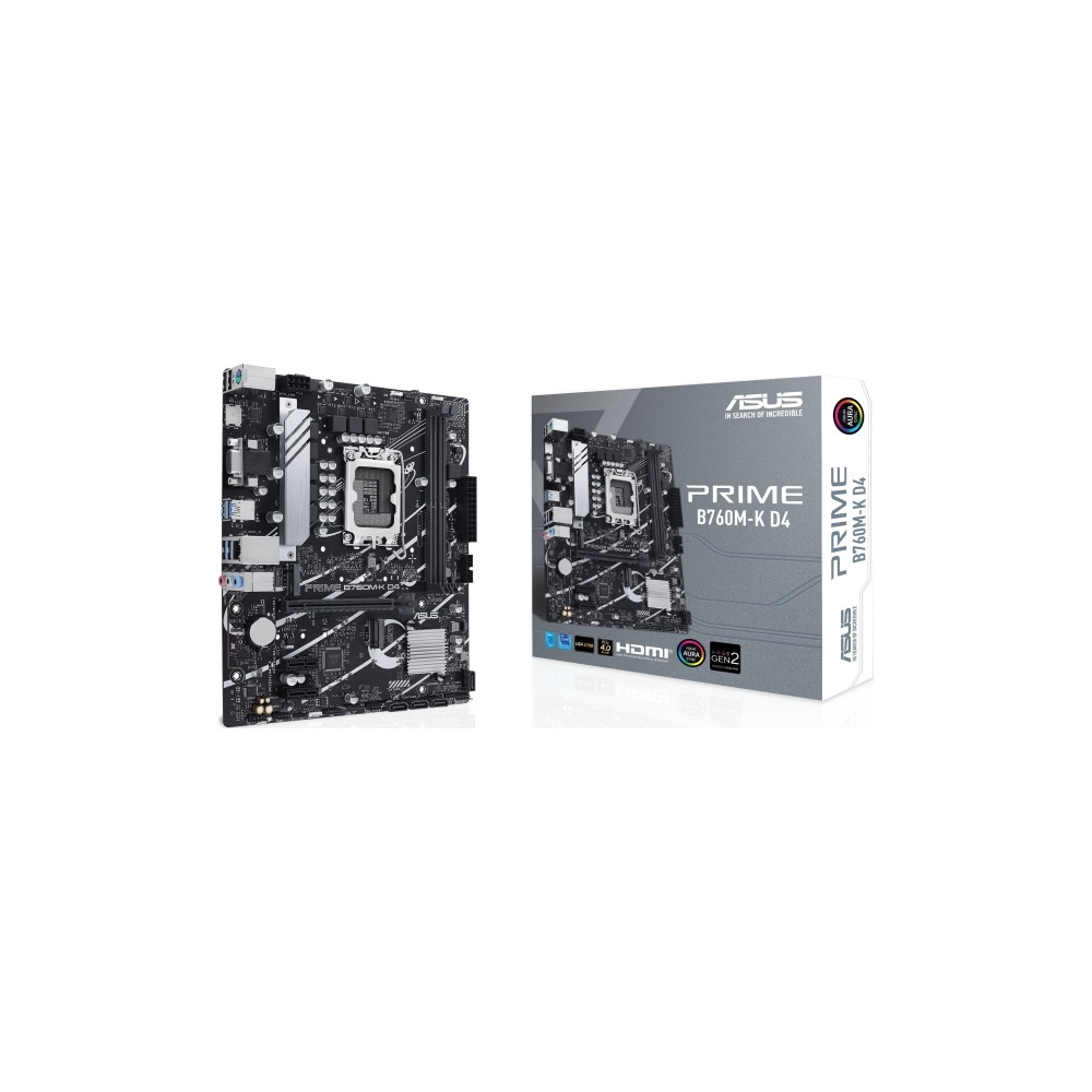 Produktbild för ASUS PRIME B760M-K D4 - moderkort - micro ATX - LGA1700-uttag - B760