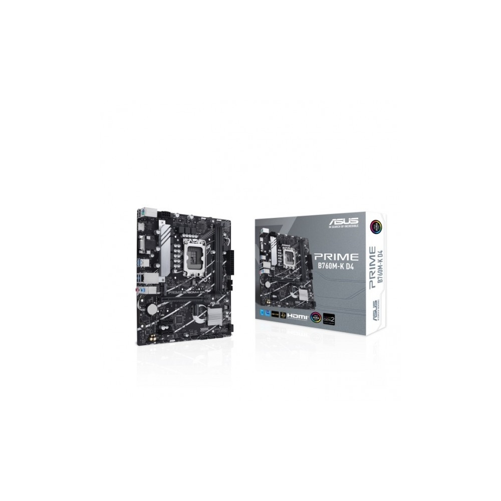 Produktbild för ASUS PRIME B760M-K D4 - moderkort - micro ATX - LGA1700-uttag - B760