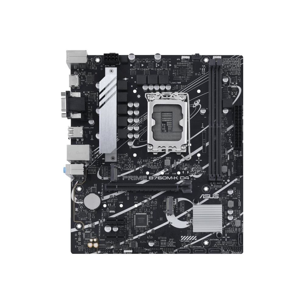 Produktbild för ASUS PRIME B760M-K D4 - moderkort - micro ATX - LGA1700-uttag - B760