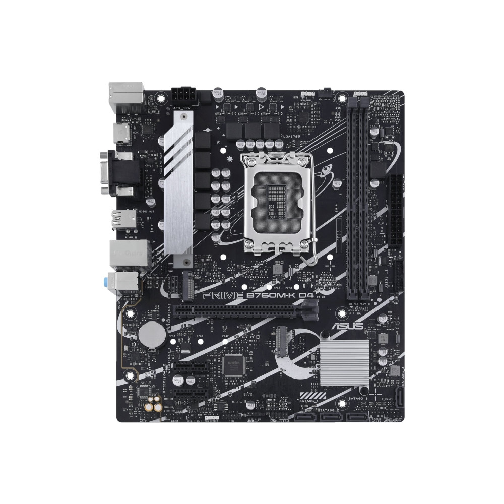 Produktbild för ASUS PRIME B760M-K D4 - moderkort - micro ATX - LGA1700-uttag - B760