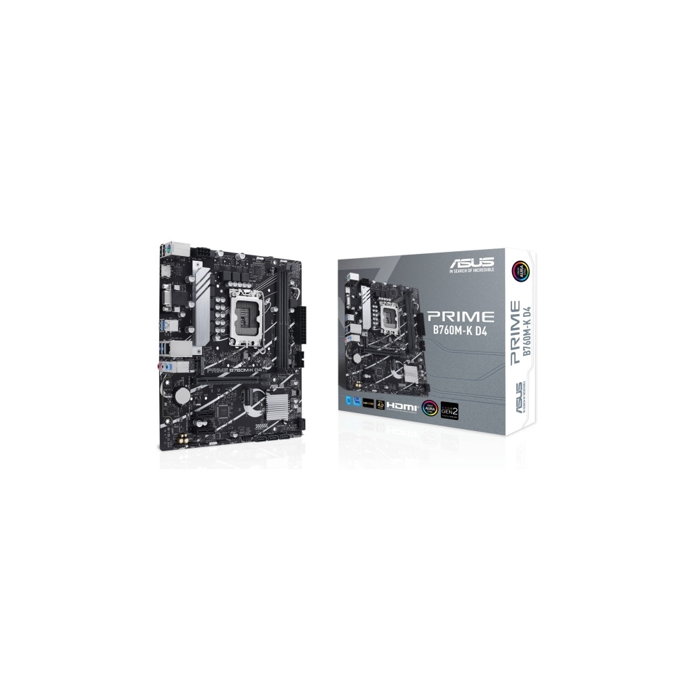 Produktbild för ASUS PRIME B760M-K D4 - moderkort - micro ATX - LGA1700-uttag - B760