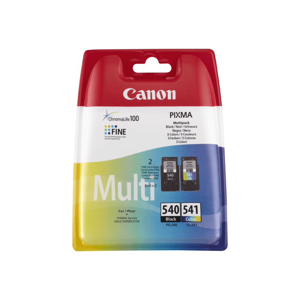 Produktbild för Canon PG-540 / CL-541 Multipack - 2-pack - svart, färg (cyan, magenta, gul) - original - bläcktank