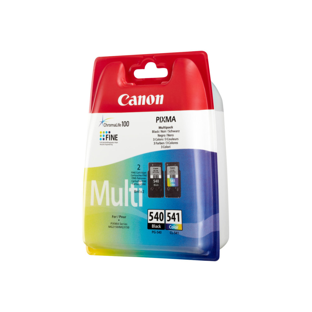 Produktbild för Canon PG-540 / CL-541 Multipack - 2-pack - svart, färg (cyan, magenta, gul) - original - bläcktank